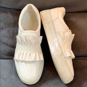 White slip on shoes